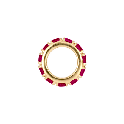 CMZ00096. 14K Solid Gold Gemstone Round Ring Sliders
