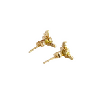 Load image into Gallery viewer, 14K Solid Gold Diamond and Black Diamond Bee Studs Earrings. ER417984Y
