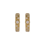 Load image into Gallery viewer, EHD57620. 14K Solid Yellow Gold Diamond Huggie Hoop Earrings