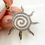 Load image into Gallery viewer, DP378A. Diamond Sterling Silver Sun Enamel Pendant
