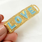 Load image into Gallery viewer, DC149A. Diamond Sterling Silver Rectangle LOVE Enamel Connector
