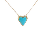 Load image into Gallery viewer, 14k Solid Gold Diamond and Turquoise Heart Necklace. CN96244TQ
