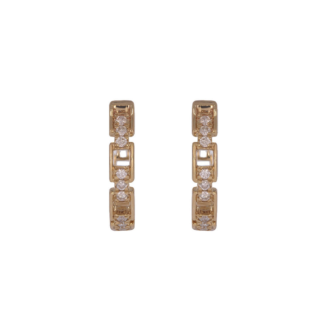 EHC57631. 14k Solid Gold Diamond Hoop Earrings