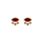 Load image into Gallery viewer, EFB52986. 14K Solid Gold Diamond and Gemstone Fancy Stud Earrings