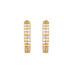 Load image into Gallery viewer, EHC57402. 14K Solid Yellow Gold Diamond Hoop Earrings