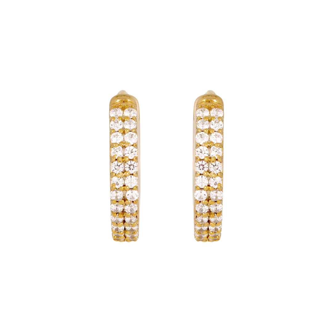 EHC57402. 14K Solid Yellow Gold Diamond Hoop Earrings