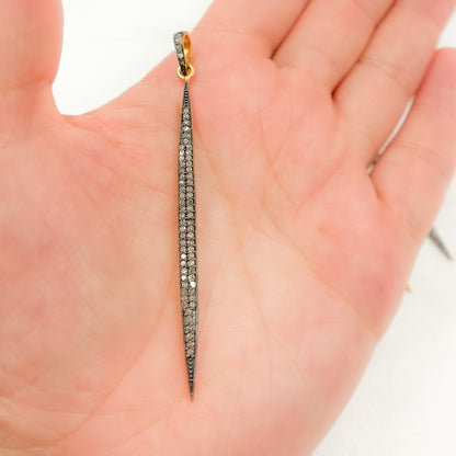 DP224. Diamond Silver Spike Pendant