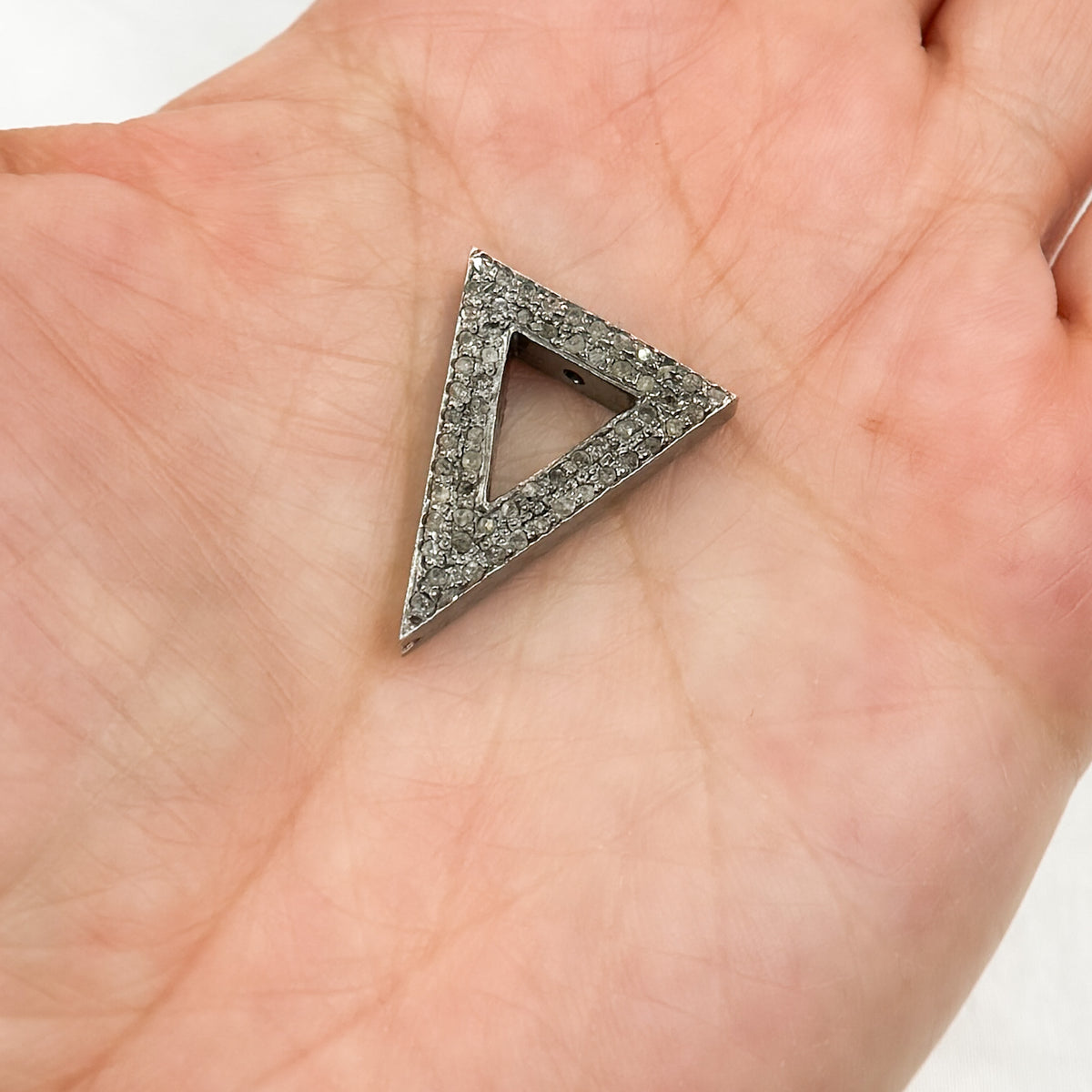 DC840. Diamond Sterling Silver Triangle Bead