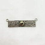 Load image into Gallery viewer, DC10. Silver Diamond and Gemstone Rectangle Connector
