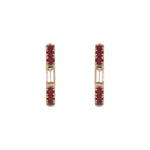Load image into Gallery viewer, EHE57441. 14K Solid Gold Diamonds and Gemstone Hoops