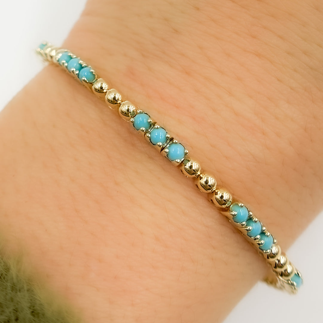 BNZ68568. 14K Solid Yellow Gold Gemstone Bangle