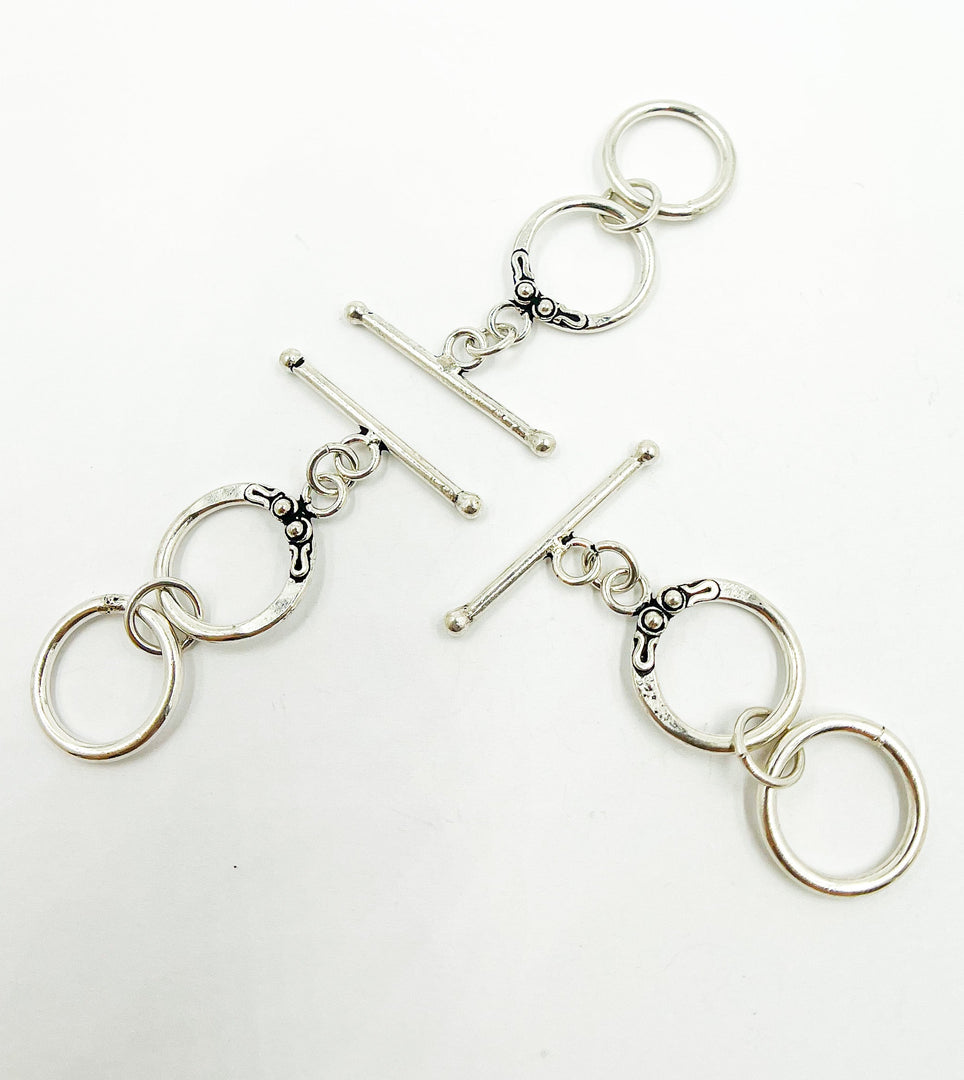 925 Sterling Silver Toggle Lock 16mm Round. Toggle7SS