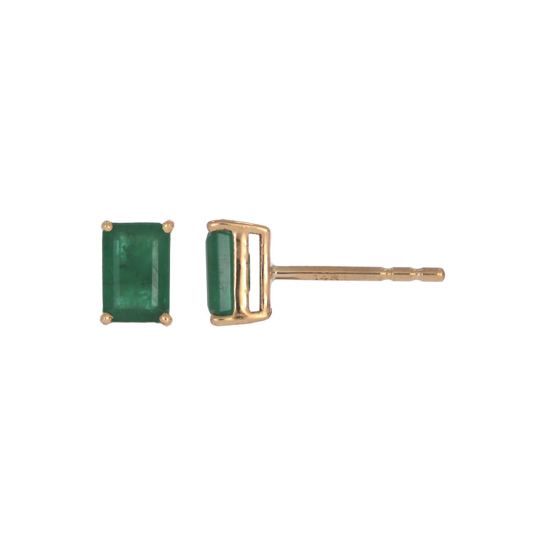 CE97168EM6X4. 14K Solid Gold Emerald Earring