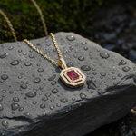 Load image into Gallery viewer, CP97256RU6X4. 14K Solid Gold Ruby Octagon Charm