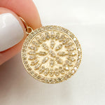 Load image into Gallery viewer, GDP162. 14K Solid Gold Diamond Round Charm
