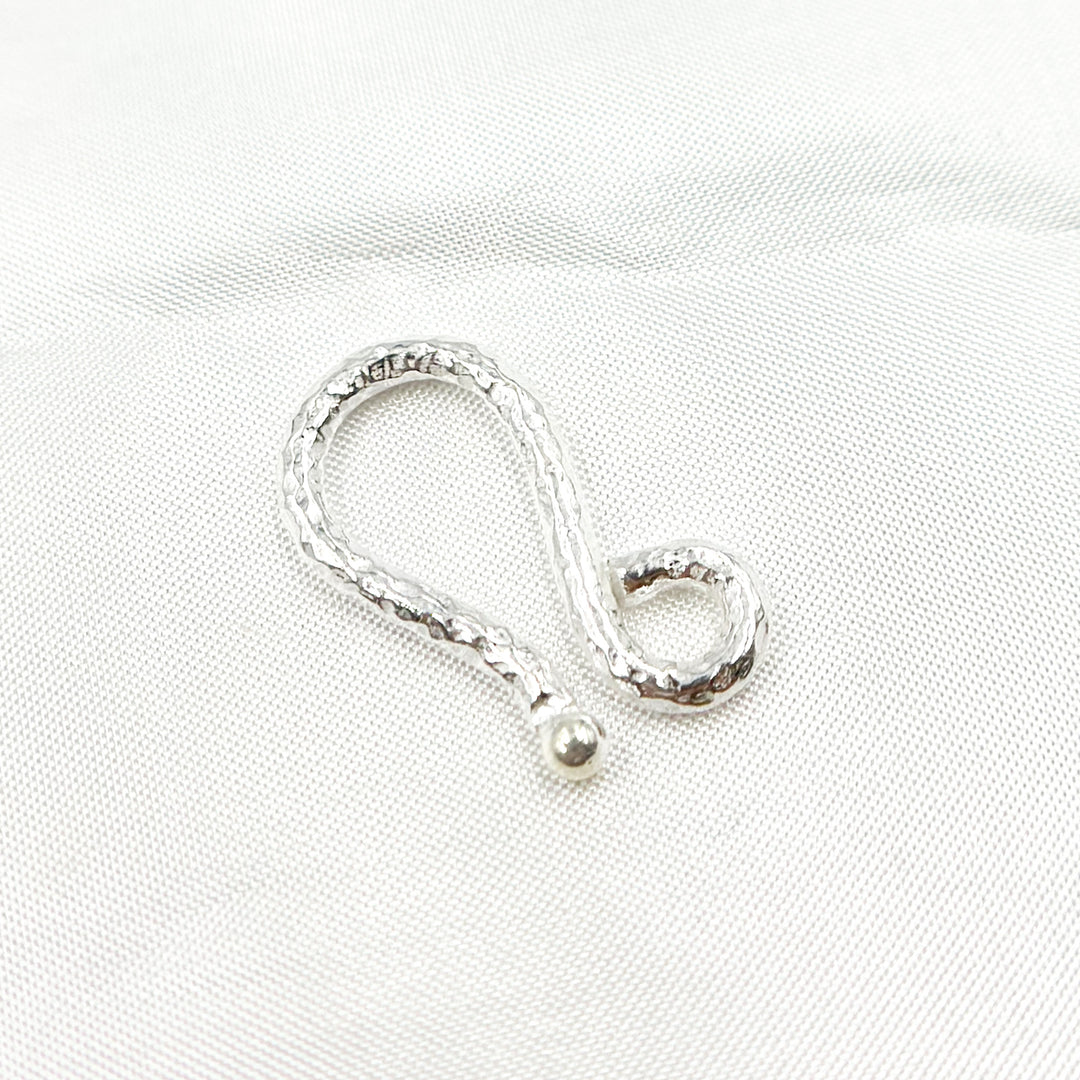 Silver S Hook. Sterling Silver Hammered "S" Hook