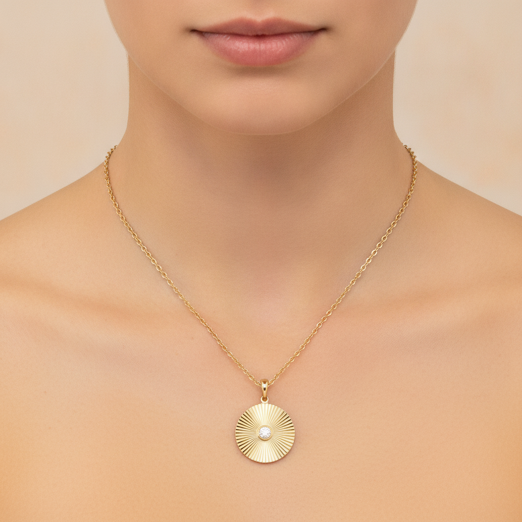 PFB33165. 14K Solid Gold Diamond Necklace