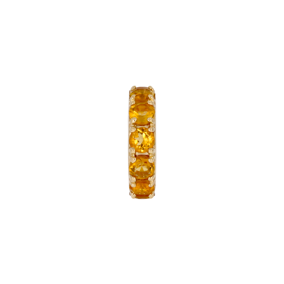 14K Solid Gold Gemstone Round Ring Slider