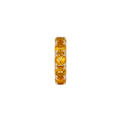 14K Solid Gold Gemstone Round Ring Slider