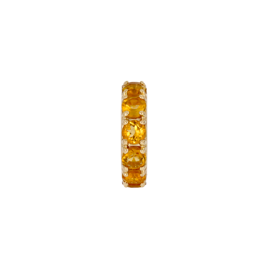 CMZ00096. 14K Solid Gold Gemstone Round Ring Slider
