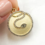 Load image into Gallery viewer, DP756. Diamond Sterling Silver Round Snake Pendant
