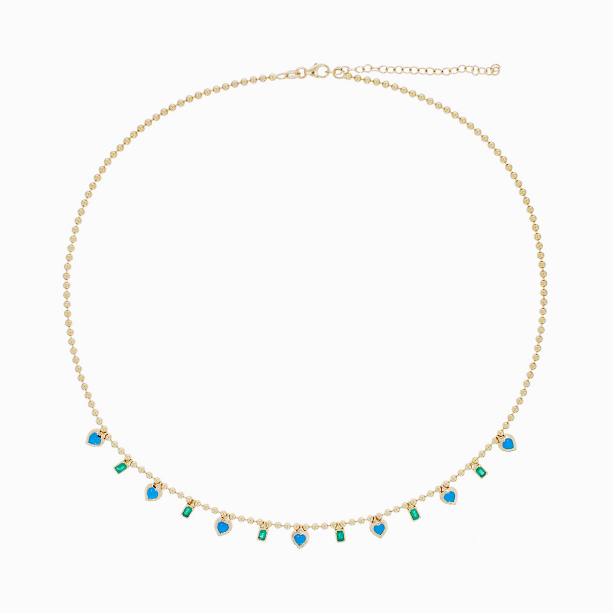 14K Solid Gold Gemstone Necklace