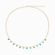 14K Solid Gold Gemstone Necklace