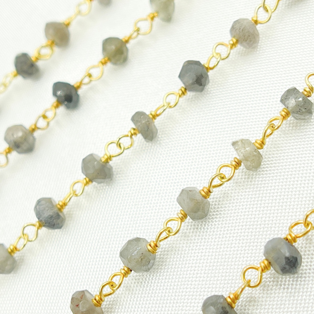 BMS5. Black Moonstone Wire Chain