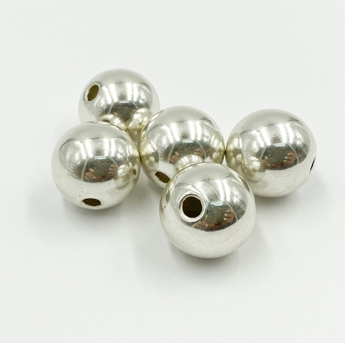 16MMSSBEADS.16MM Sterling Silver Seamless Beads