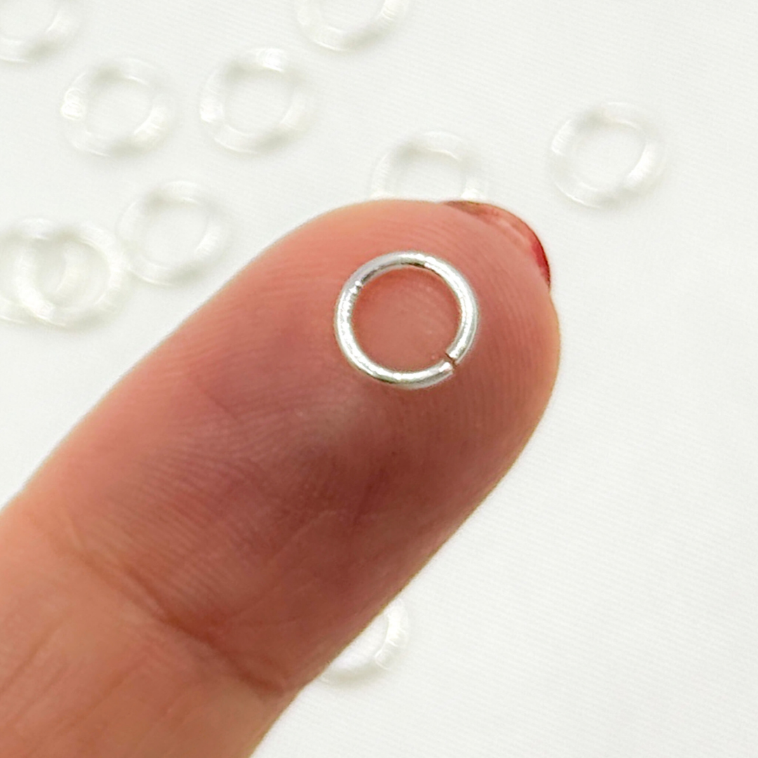 MFT080DE5SS. 6MM 20Gauge White Sterling Silver Open Jump Ring