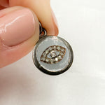 Load image into Gallery viewer, DC030A. Diamond Sterling Silver Round Eye Enamel Charm
