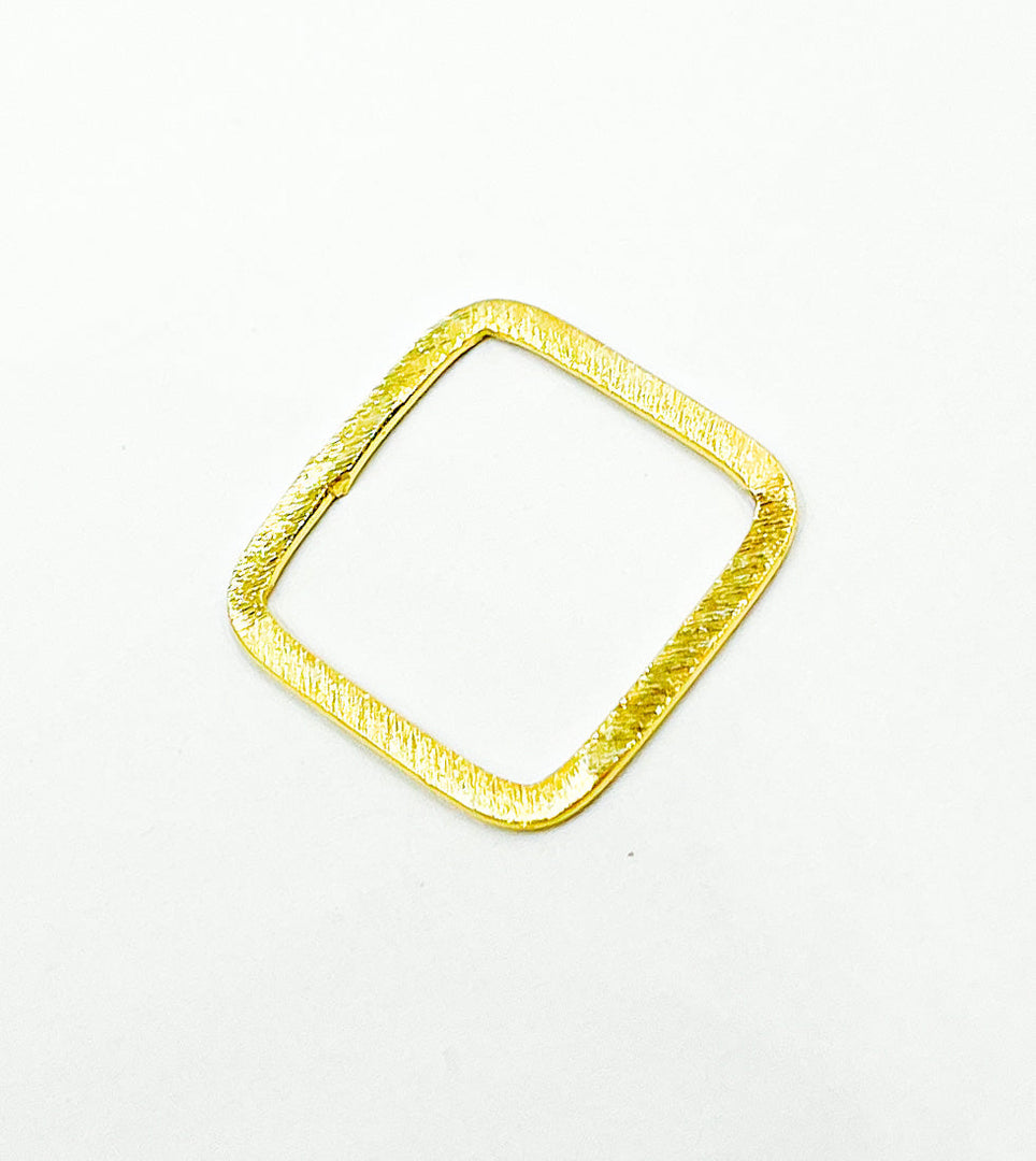 Gold Plated 925 Sterling Silver Square Shape 20x20mm. SS1