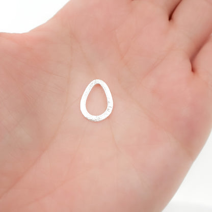 TD3SS. 10MM White Sterling Silver Brushed Drop Connector