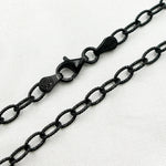 Load image into Gallery viewer, 80BR. Black Rhodium 925 Sterling Silver Textured Cable Necklace
