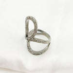 Load image into Gallery viewer, DR10. Diamond Black Rhodium Sterling Silver Organic Shape Ring
