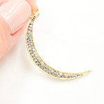 Load image into Gallery viewer, DP1003. Diamond Sterling Silver Moon Pendant
