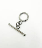Load image into Gallery viewer, Black Rhodium 925 Sterling Silver Toggle Lock 12mm Round. Toggle11BR
