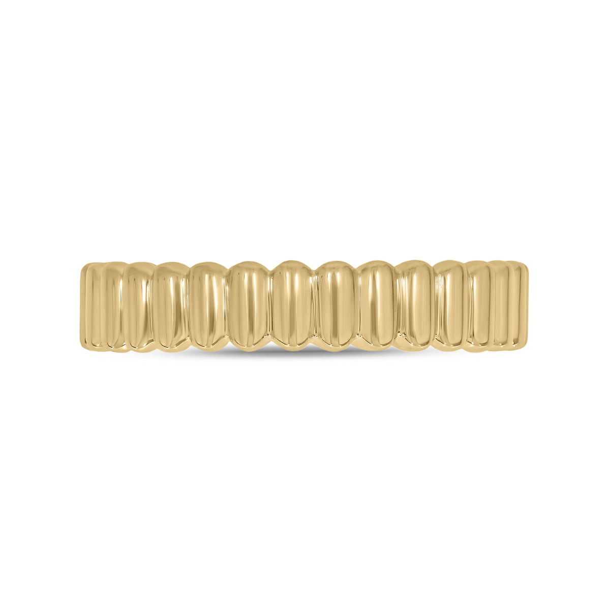 14K Solid Yellow Gold Bars Ring.
