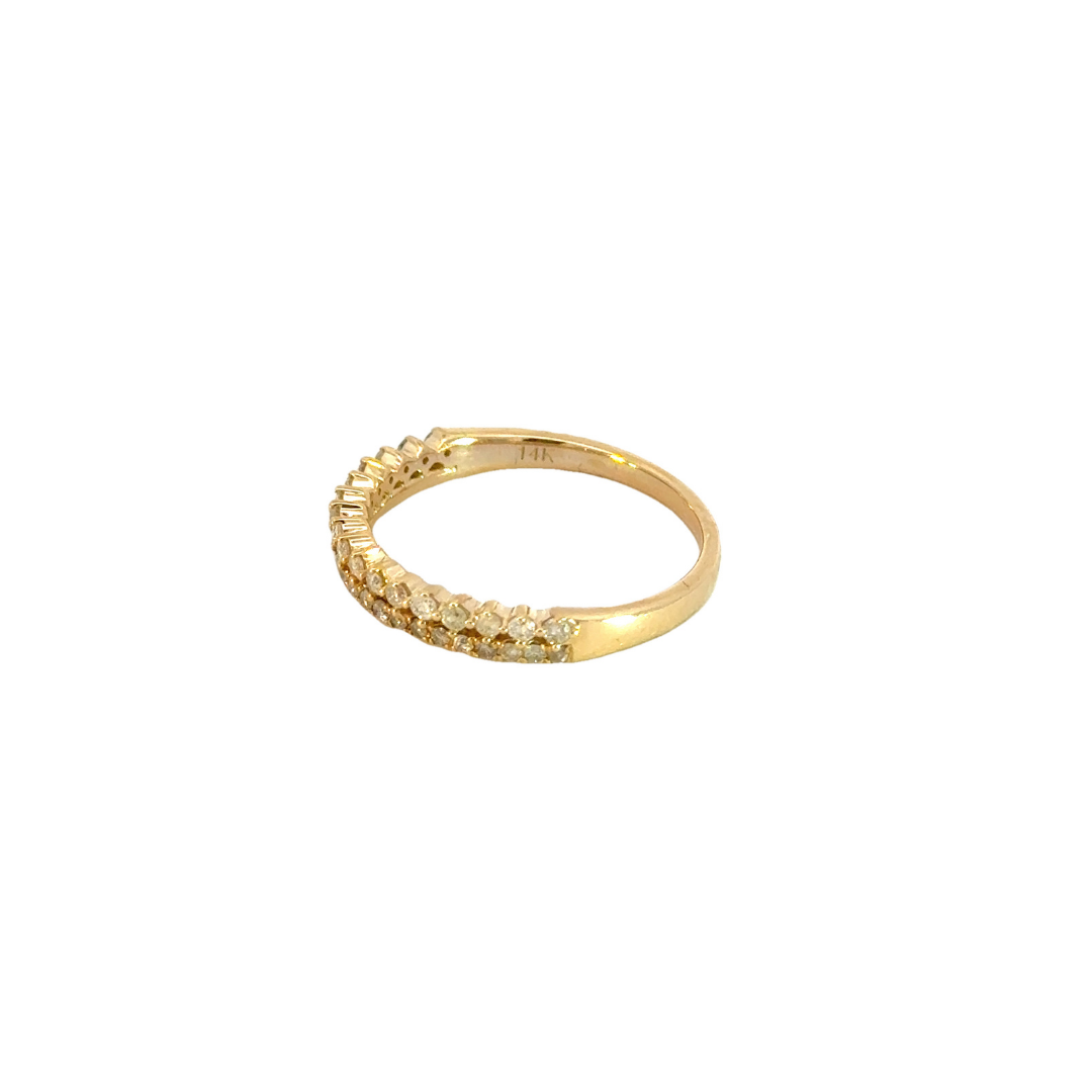 14k Solid Yellow Gold Diamond Ring. RAF01448