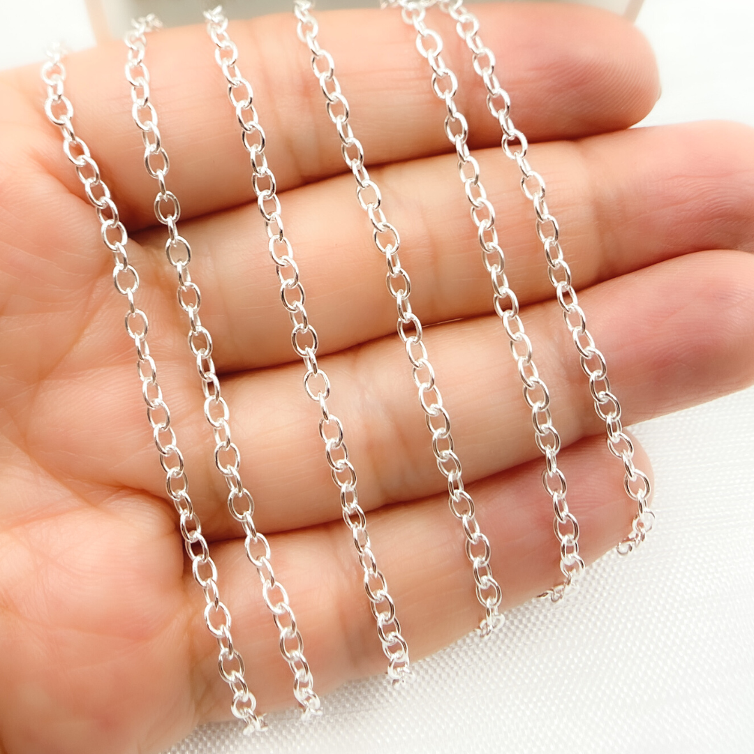 925 Sterling Silver Smooth Oval Link Chain. V196SS