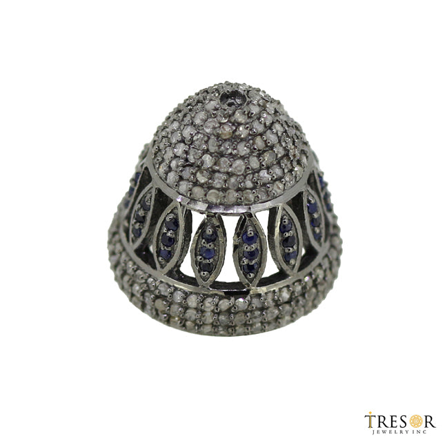 DC752. Diamond & Sterling Silver Bead Cap