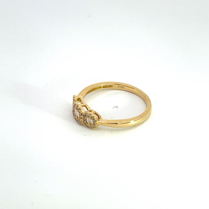 14k Solid Yellow Gold Diamond Ring.