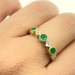 Load image into Gallery viewer, 14K Solid Gold Diamond and Emerald Ring. RAC01373EM
