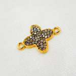 Load image into Gallery viewer, DC923. Diamond Sterling Silver Clover Connector
