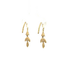 Load image into Gallery viewer, 14k Solid Yellow Gold Diamond Dangle Leaves Earrings. EFB51706
