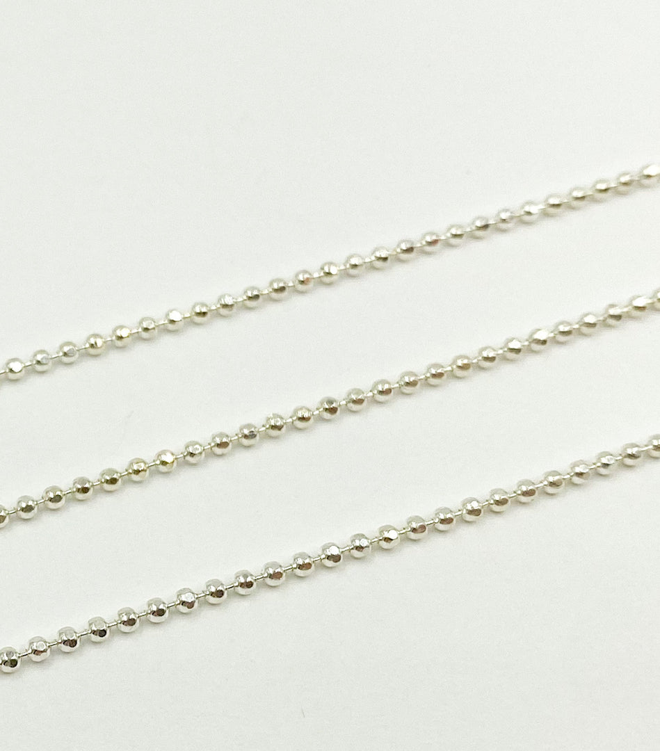 925 Sterling Silver Diamond Cut 1.5mm Ball Chain. V113SS