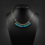 Load image into Gallery viewer, CN97255TQ6X4. 18K Solid Gold Diamond and Turquoise Necklace