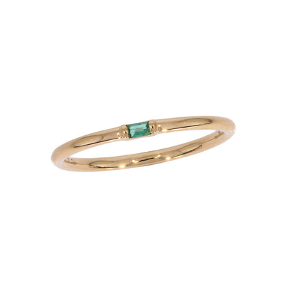 RAA01545. 14K Solid Yellow Gold Solo Baguette Ring