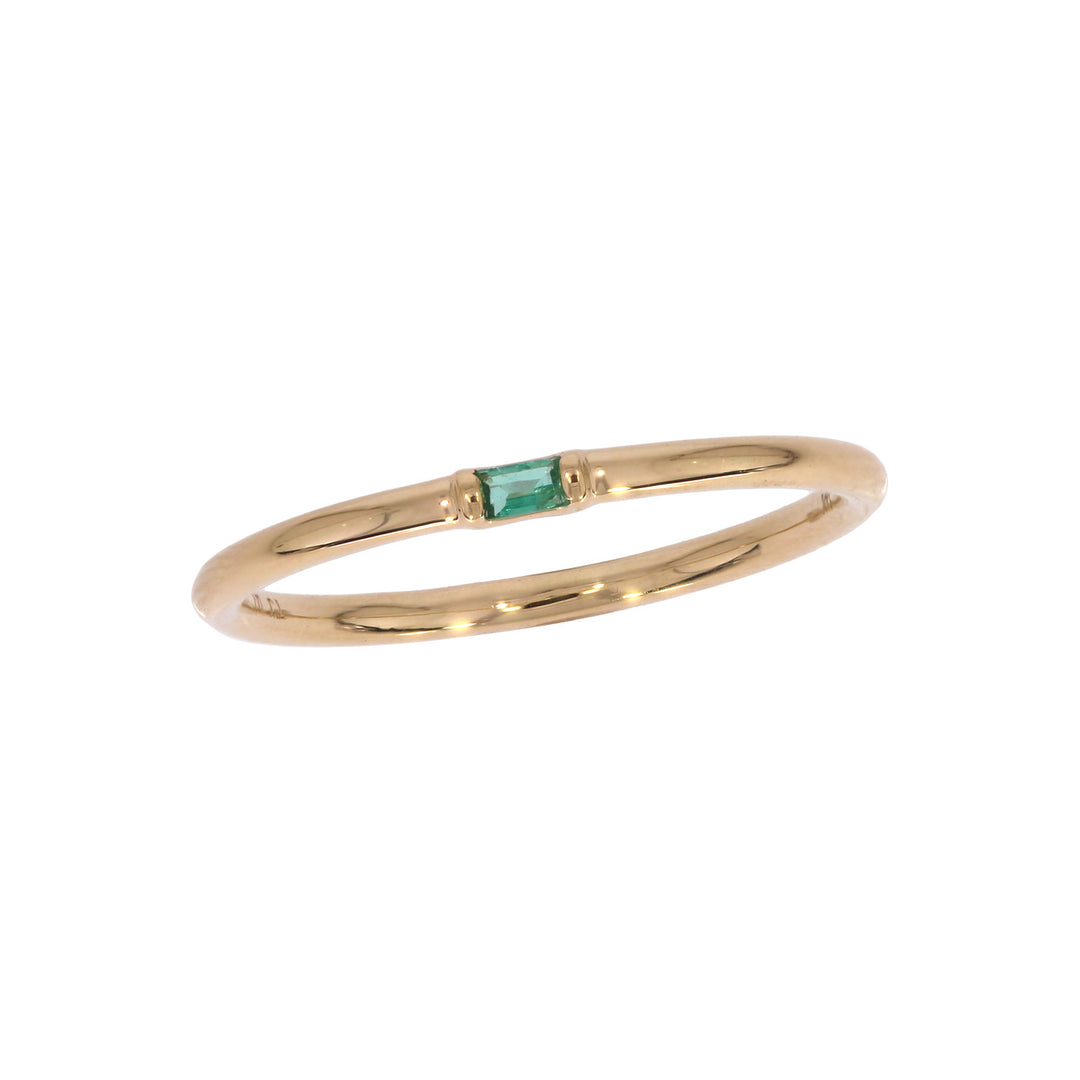 RAA01545. 14K Solid Yellow Gold Solo Baguette Ring