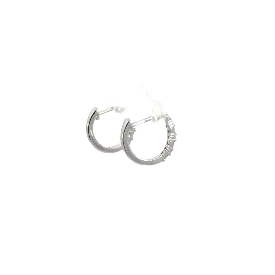 EHD57037W. 14k Solid Gold Baguette Hoops